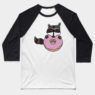 Donut Loving Raccoon Baseball T-Shirt